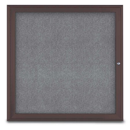 United Visual Products Sliding Door Indoor Enclosed Corkboard, 9 UV9030ACS-GOLD-AMETHY